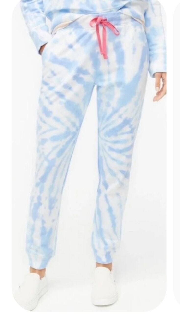 J.Crew · Small · Tie-Dye Re-Imagined Joggers · Cotton Drawstring Pants Blue Pink